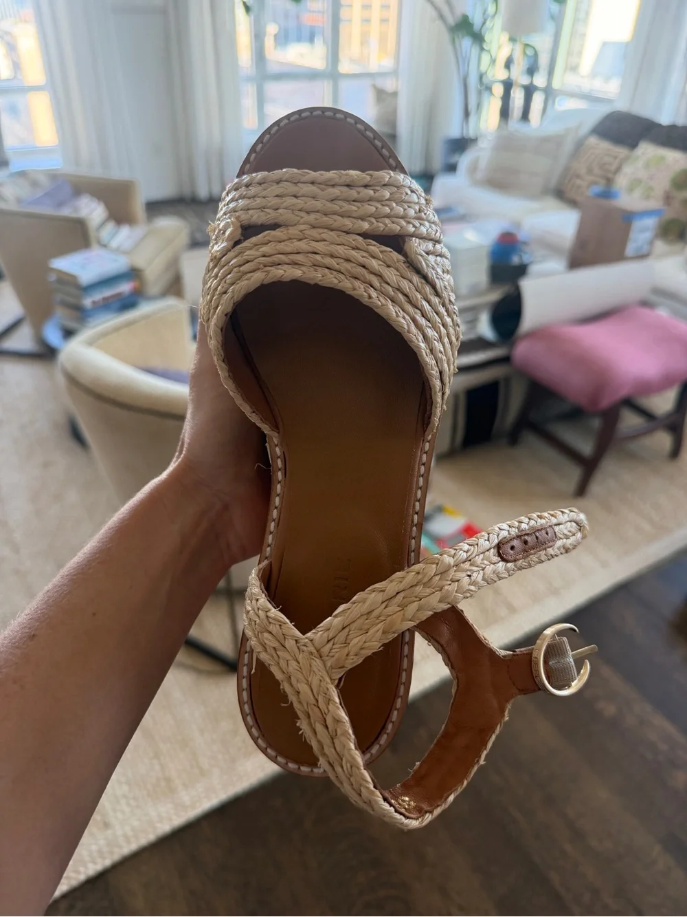 Robert Clergerie Natural Braided Platform Sandals
